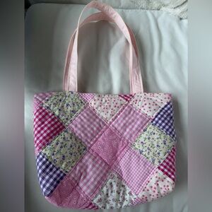 Handmade Pink Quilted Tote Bag